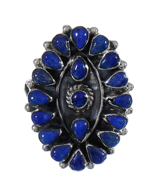 Authentic Sterling Silver Lapis Jewelry Ring Size 5 VX61146